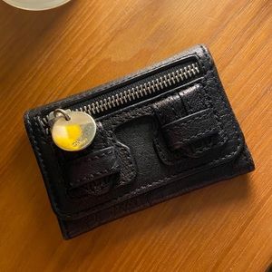 Chloé Black Leather Card Holder / Wallet